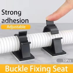 10-pack adjustable self-adhesive cable organizer clips for desk and wall cord management