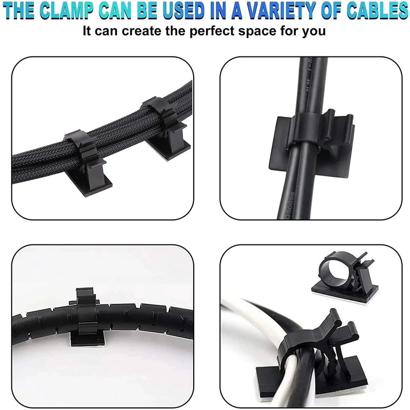 10Pack Adjustable SelfAdhesive Cable Organizer Clips For Desk And Wall Cord Management 4