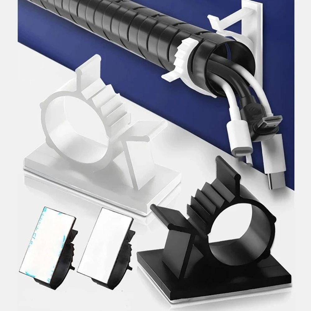 10Pack Adjustable SelfAdhesive Cable Organizer Clips For Desk And Wall Cord Management 5