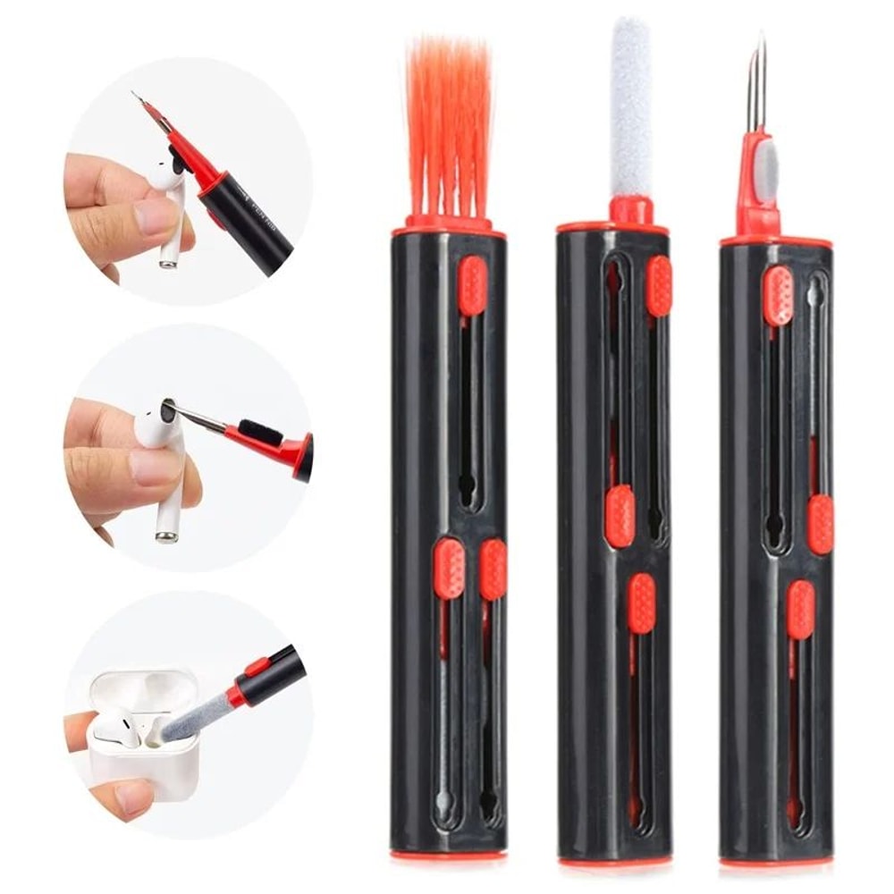 3in1 Earbud Cleaning Pen For AirPods Bluetooth Earbuds Charging Case Cleaner Brush Tool 0