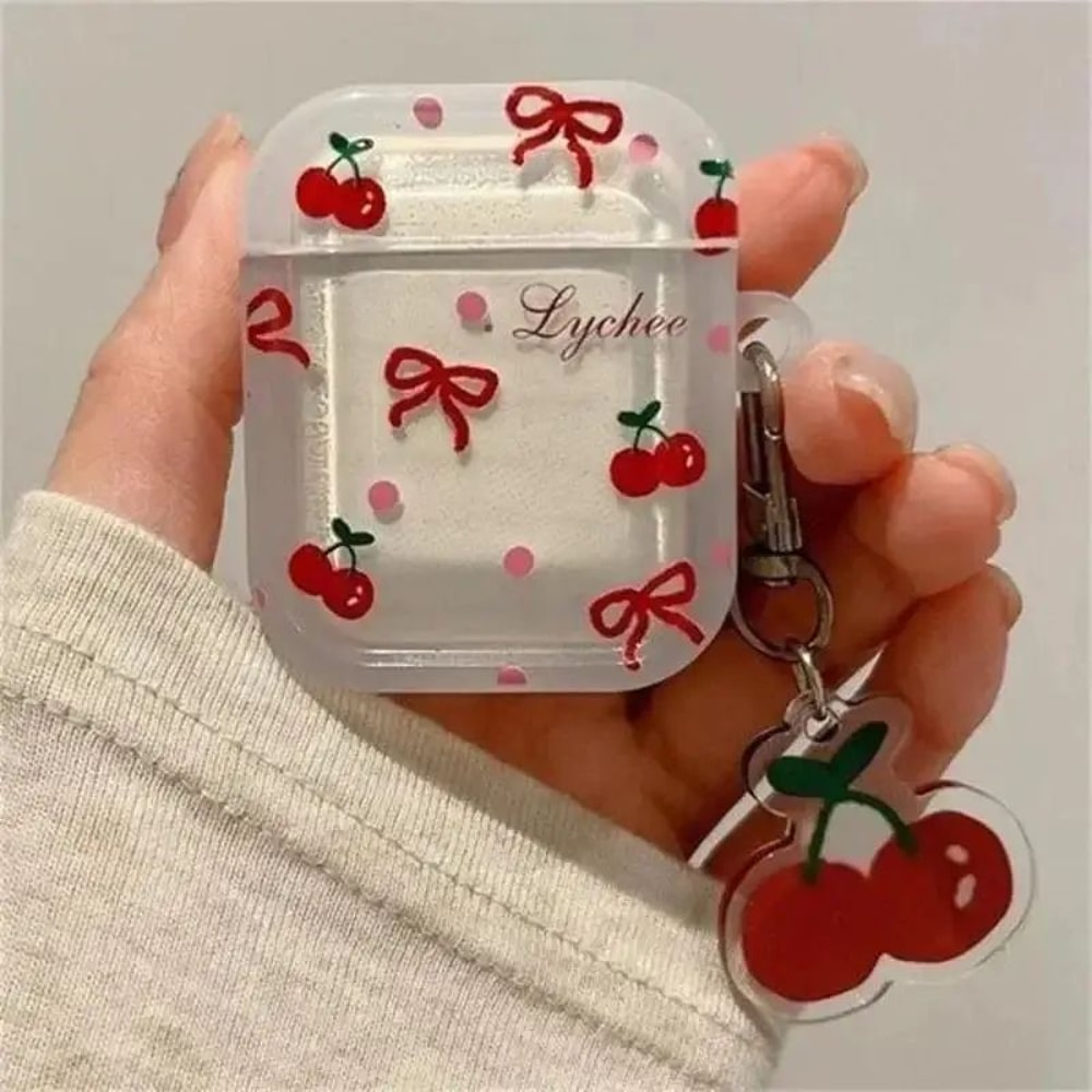 Crystal Cherry Pendant AirPods Case Soft Protective Cover For AirPods 1234 Pro 1