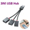 2Port USB Splitter Hub Cable For Car Laptop Dual USB Adapter For Charging Data 1