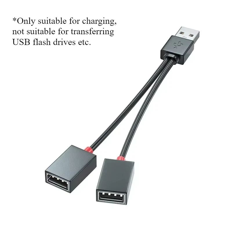 2Port USB Splitter Hub Cable For Car Laptop Dual USB Adapter For Charging Data 6