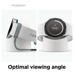 samsung galaxy watch charger stand with cable management – silicone dock for 40/44/45mm (watch 3/4/5/5 pro)