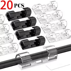 adhesive cable clips 20-pack self-adhesive desk & home cord organizer for clean cable management