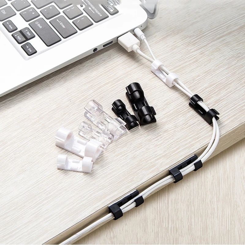 Adhesive Cable Clips 20Pack SelfAdhesive Desk Home Cord Organizer For Clean Cable Management 4