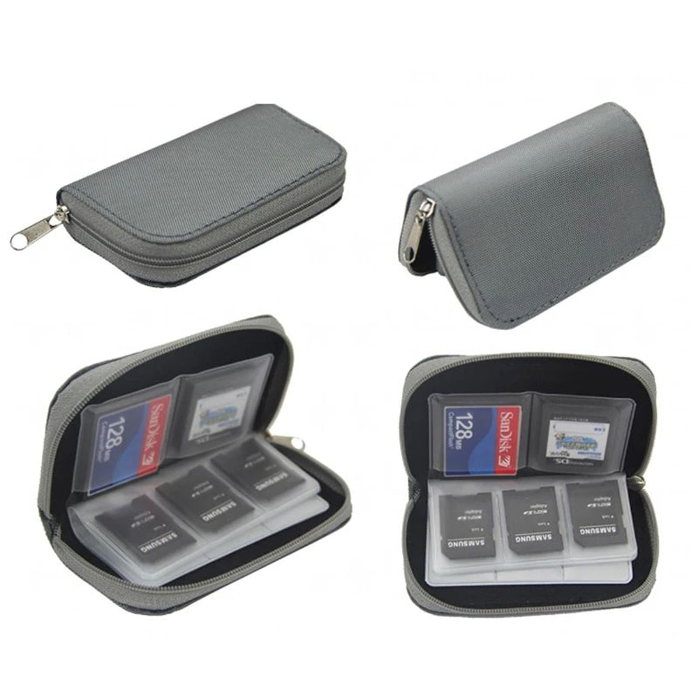 22Slot Memory Card Case Zippered SD Card Holder CFmicroSD Organizer 4