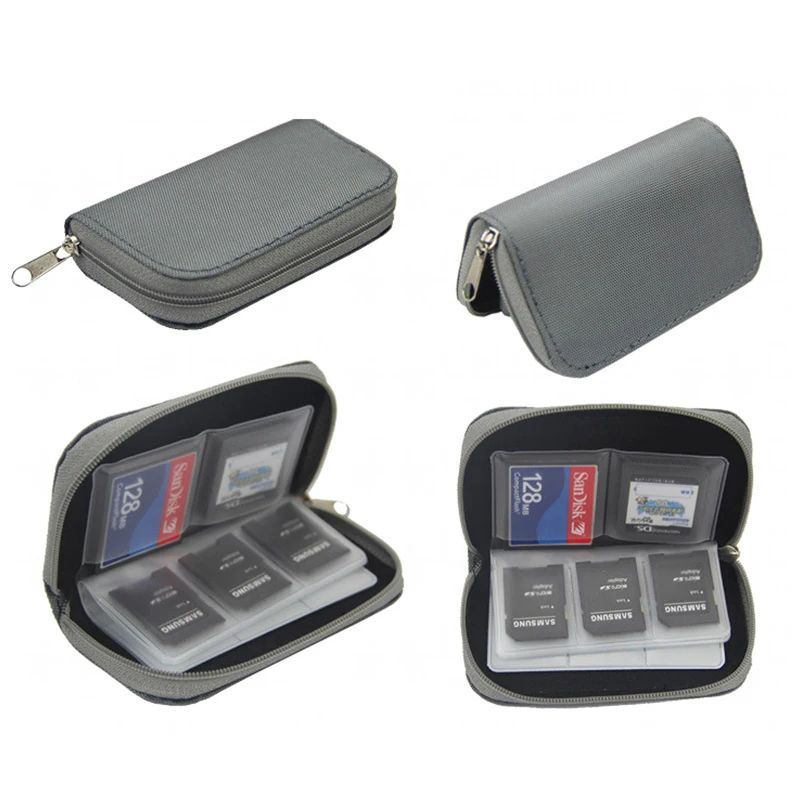 22Slot Memory Card Case Zippered SD Card Holder CFmicroSD Organizer 4