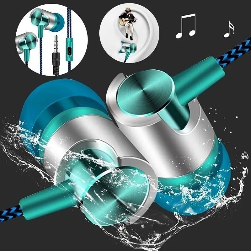 9D HiFi Wired InEar Earphones 35mm Earbuds With Mic NoiseIsolating Sport Fit 1