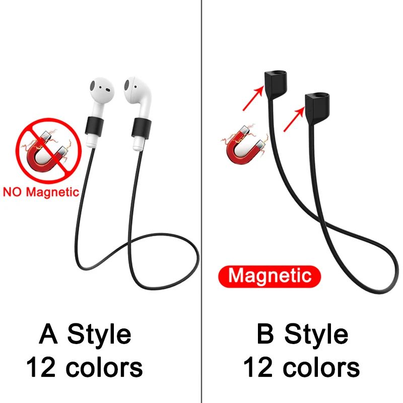 Magnetic Silicone Wireless Earbuds Neck Strap For AirPods Bluetooth Earbuds AntiLost Lanyard 1