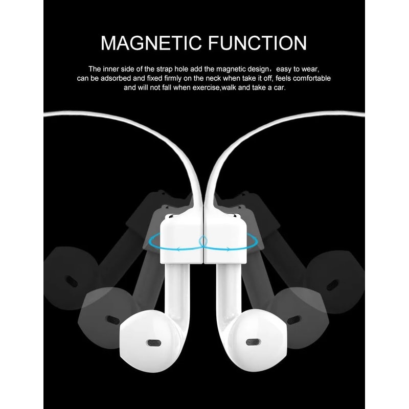 Magnetic Silicone Wireless Earbuds Neck Strap For AirPods Bluetooth Earbuds AntiLost Lanyard 2
