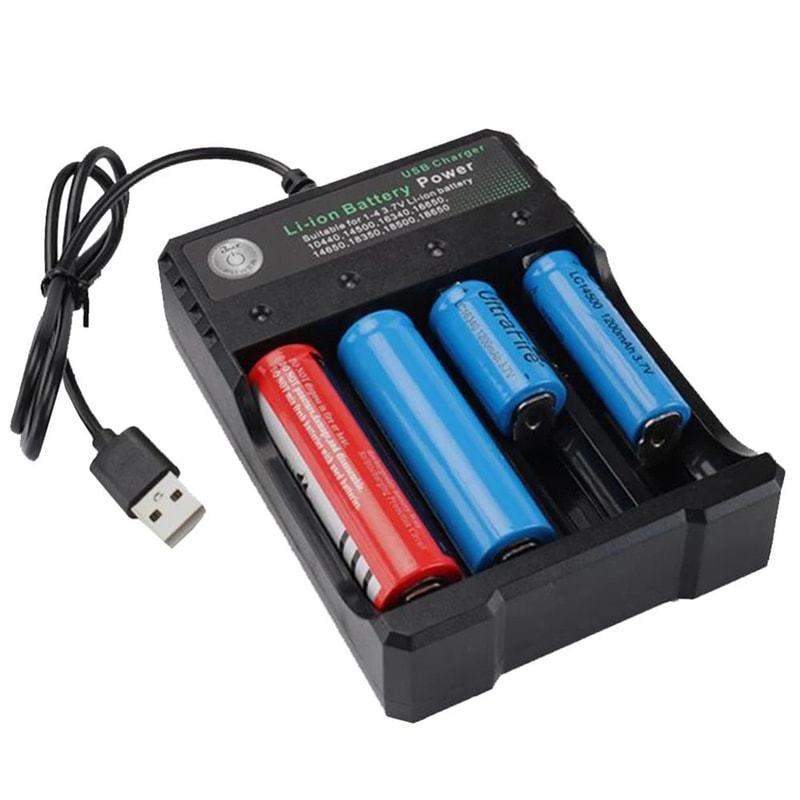 4Slot Universal 18650 Battery Charger 110V240V For 1450016340166501835018500 1