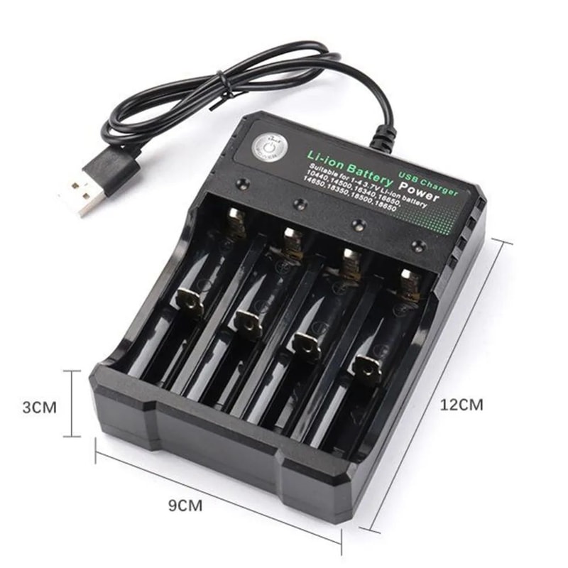 4Slot Universal 18650 Battery Charger 110V240V For 1450016340166501835018500 2