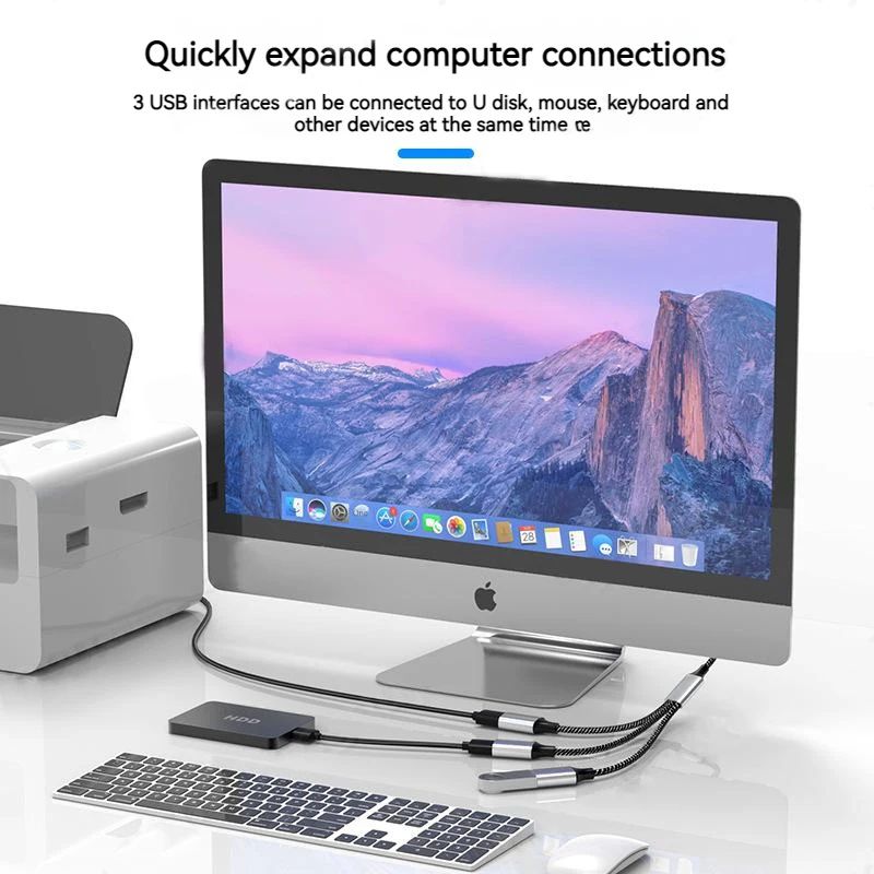 USB C Hub 3Port USB Splitter OTG HighSpeed USB C To USB Adapter For Laptops And PCs 5