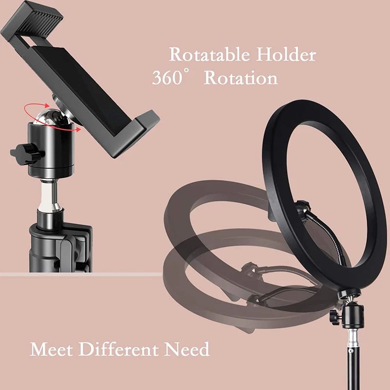 1633cm LED Ring Light With Flexible Tripod Phone Holder For Selfies Live Streaming And Video Calls 2