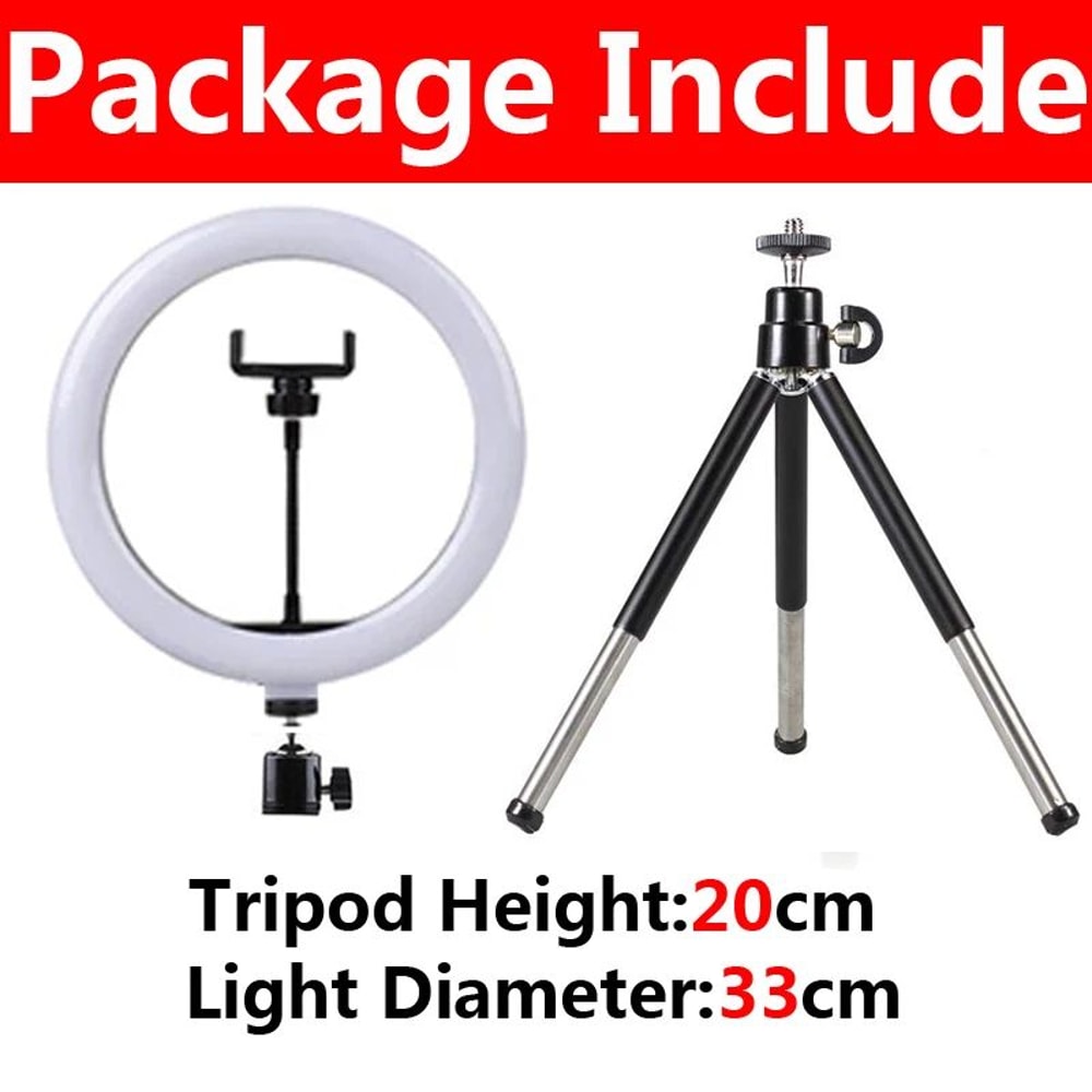 1633cm LED Ring Light With Flexible Tripod Phone Holder For Selfies Live Streaming And Video Calls 17