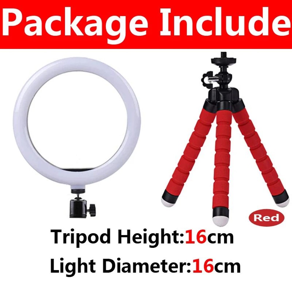 1633cm LED Ring Light With Flexible Tripod Phone Holder For Selfies Live Streaming And Video Calls 7