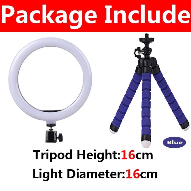 1633cm LED Ring Light With Flexible Tripod Phone Holder For Selfies Live Streaming And Video Calls 8