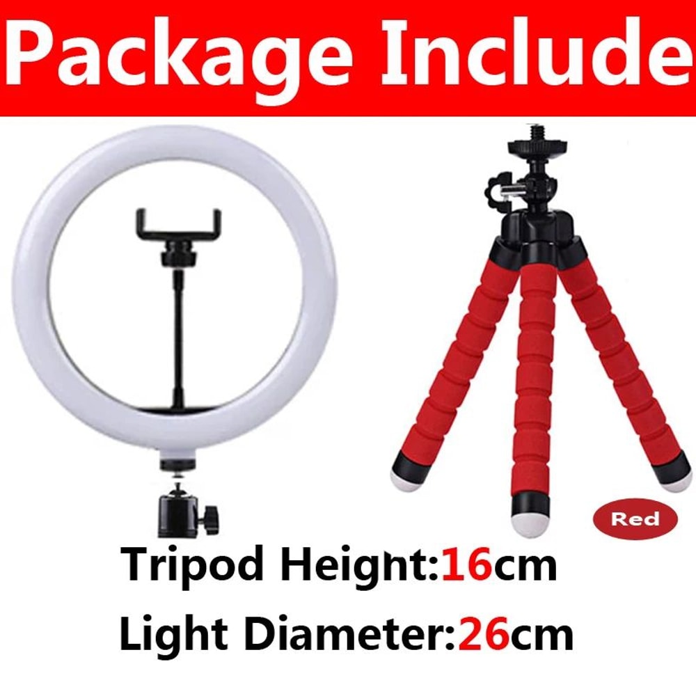 1633cm LED Ring Light With Flexible Tripod Phone Holder For Selfies Live Streaming And Video Calls 11
