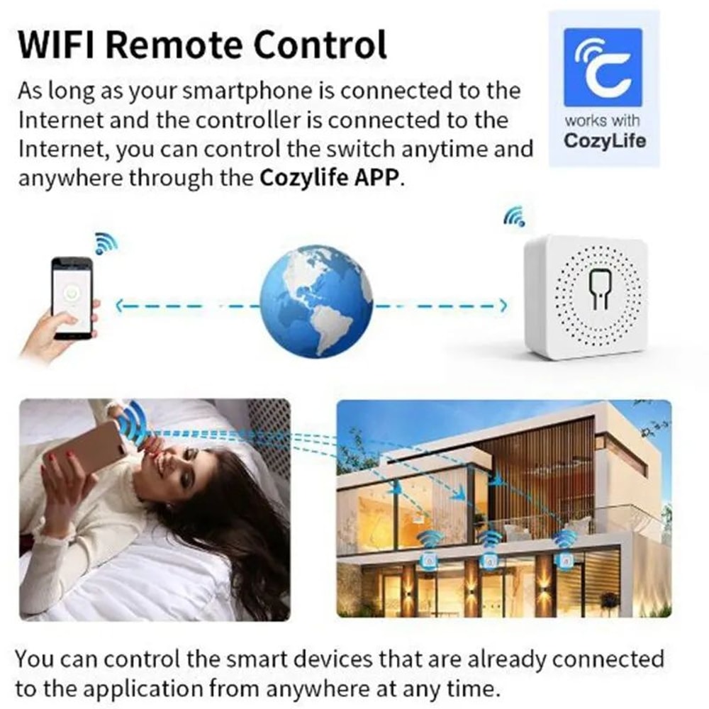 Tuya 16A WiFi Smart Switch Module For Smart Life 2Way DIY Relay With Timer Voice Control 2