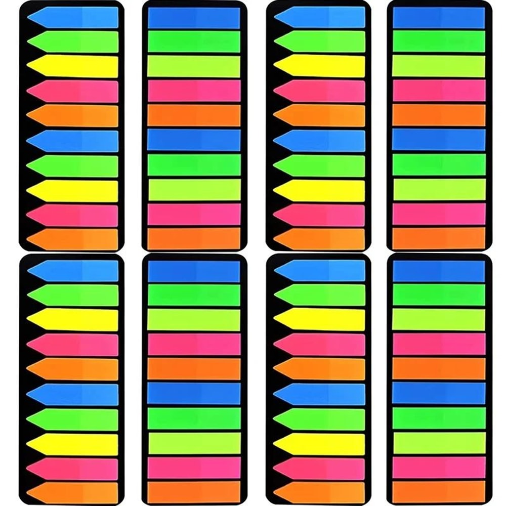 20pcs PET Page Markers Sticky Index Tabs Writable Arrow Flags For Books And Files 0