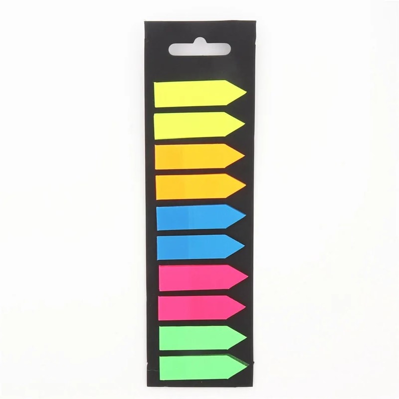 20pcs PET Page Markers Sticky Index Tabs Writable Arrow Flags For Books And Files 7