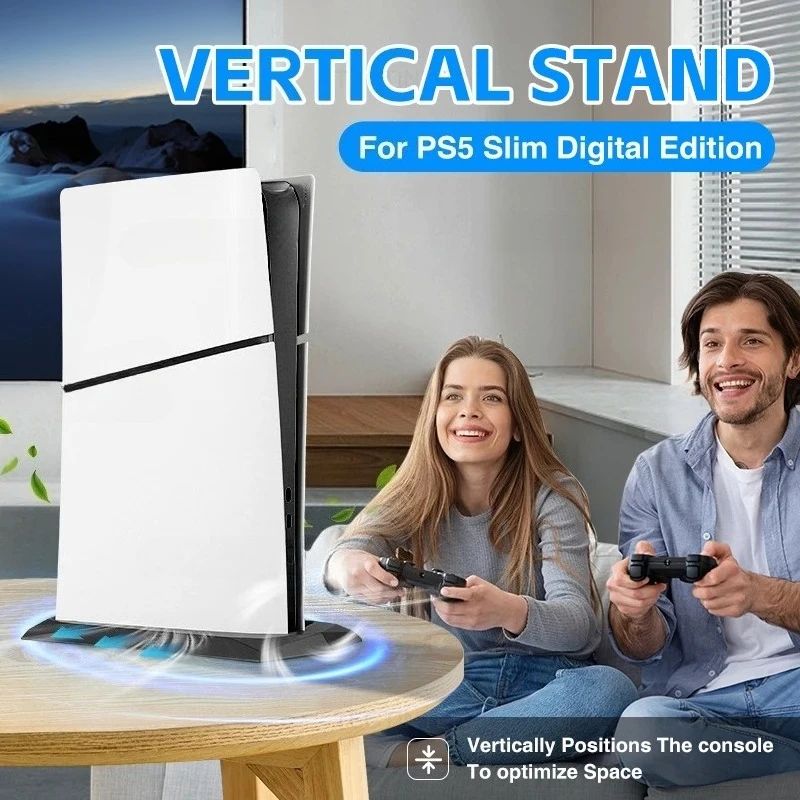 PS5 Slim Vertical Stand Base With Cooling Vents Secure PS5 Slim Stand Base For A Cleaner Setup 1