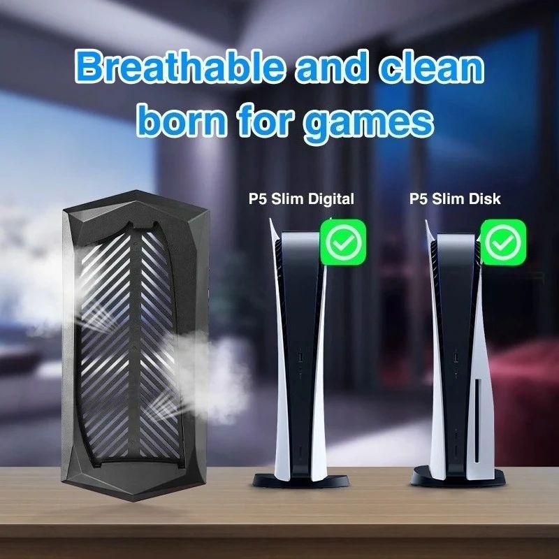 PS5 Slim Vertical Stand Base With Cooling Vents Secure PS5 Slim Stand Base For A Cleaner Setup 2
