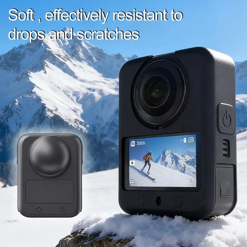 DJI Osmo 360 Silicone Case With Lens Cap Wrist Strap Soft Shockproof Camera Case For Scratch Dro 1