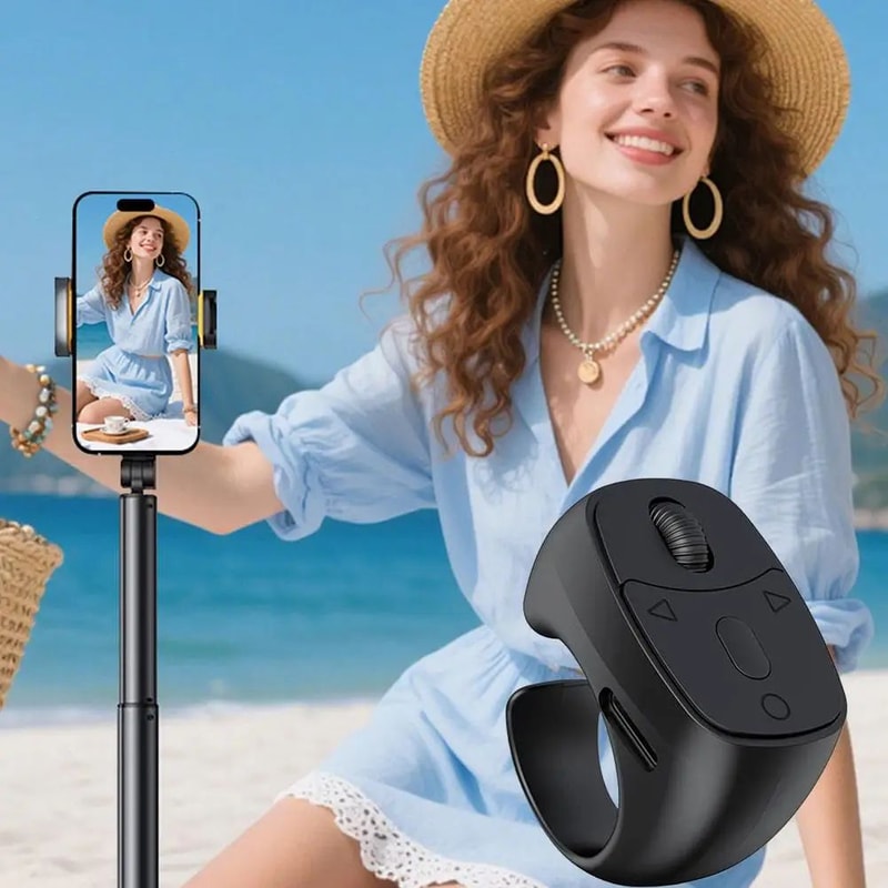 Bluetooth 53 Bluetooth Ring Remote Scrolling Selfie Clicker For Phone 4