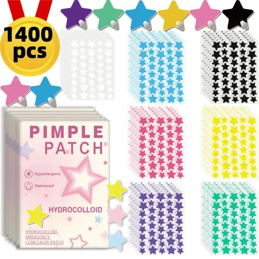StarGlow 1400Piece Acne Patch Set Star Pimple Patches Acne Spot Stickers Pimple Patch Stickers 1