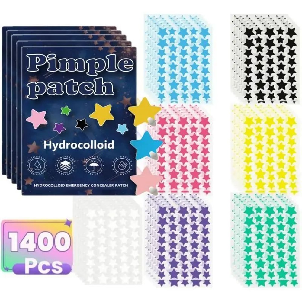 StarGlow 1400Piece Acne Patch Set Star Pimple Patches Acne Spot Stickers Pimple Patch Stickers 7