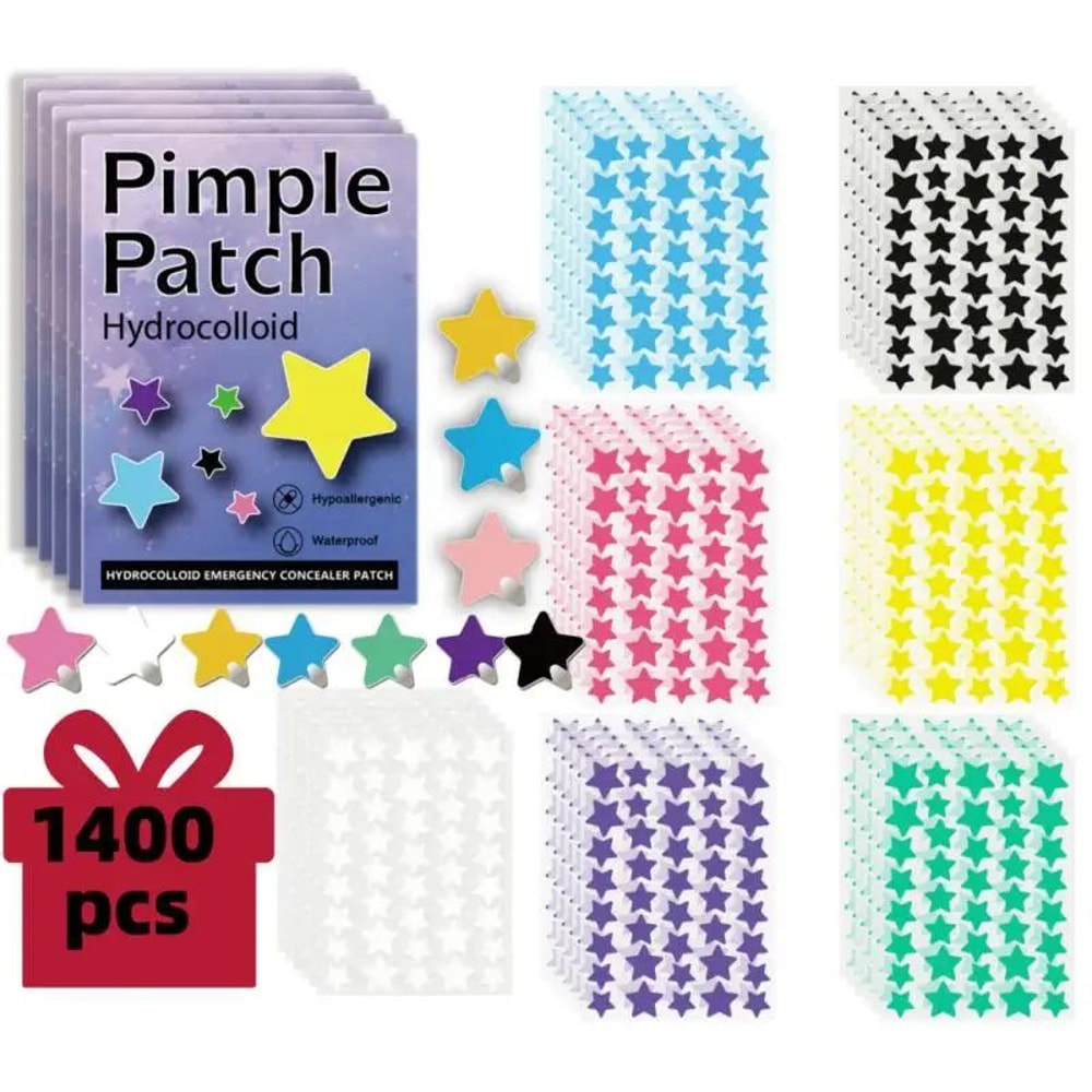 StarGlow 1400Piece Acne Patch Set Star Pimple Patches Acne Spot Stickers Pimple Patch Stickers 8