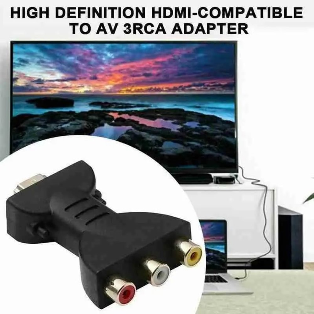 HDMI To RCA Adapter Cable HDMI To AV Converter Lead For Older TVs Projectors AV Inputs 0
