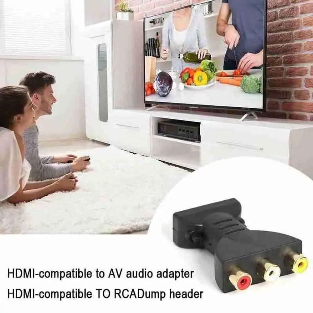 HDMI To RCA Adapter Cable HDMI To AV Converter Lead For Older TVs Projectors AV Inputs 2