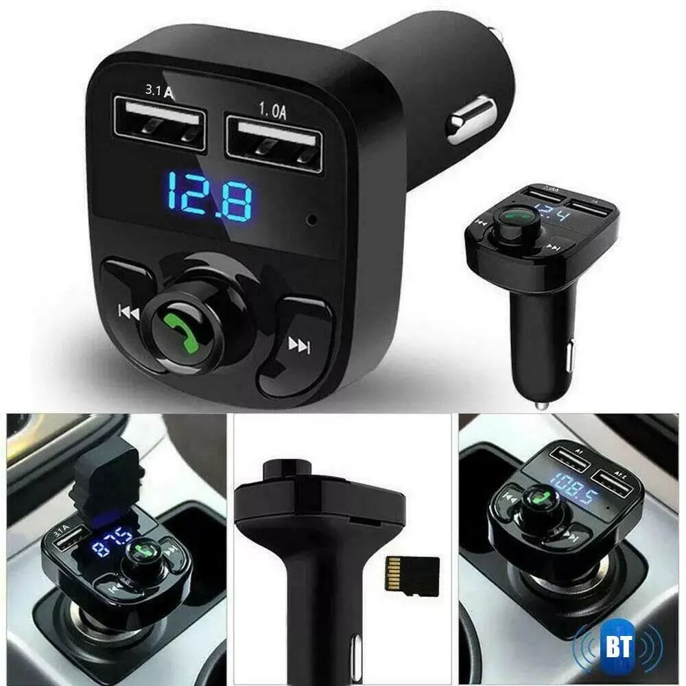 Bluetooth 50 Bluetooth FM Transmitter Car Charger Adapter With Hands Free Calling And Fast Charging 1