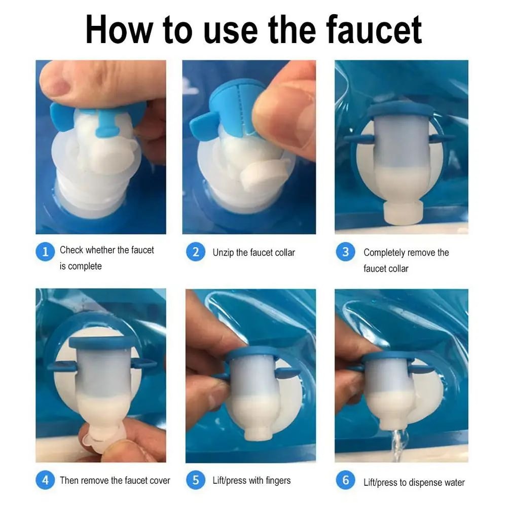 Outdoor Camping Water Container With Faucet Foldable Portable Water Bag For Camping RV Picnic 5