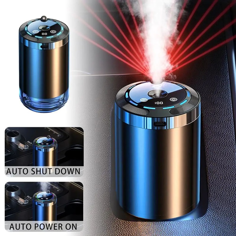 Rechargeable Car Aroma Diffuser With Ambient Light Quiet Car Air Freshener Diffuser Ornament 0