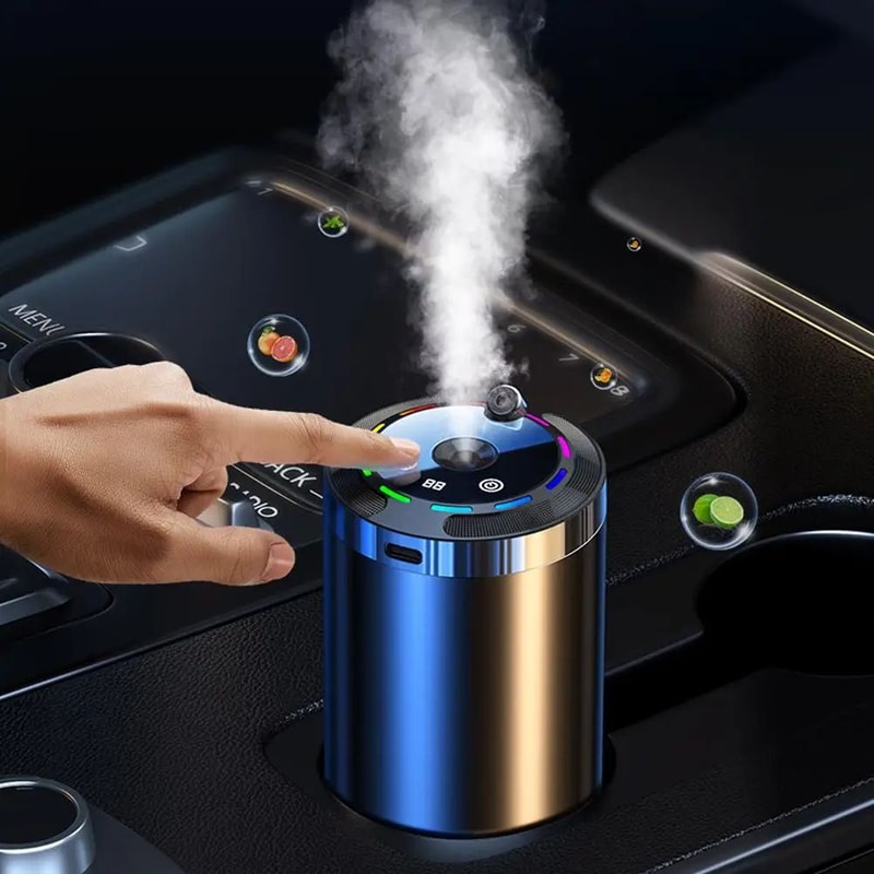 Rechargeable Car Aroma Diffuser With Ambient Light Quiet Car Air Freshener Diffuser Ornament 4