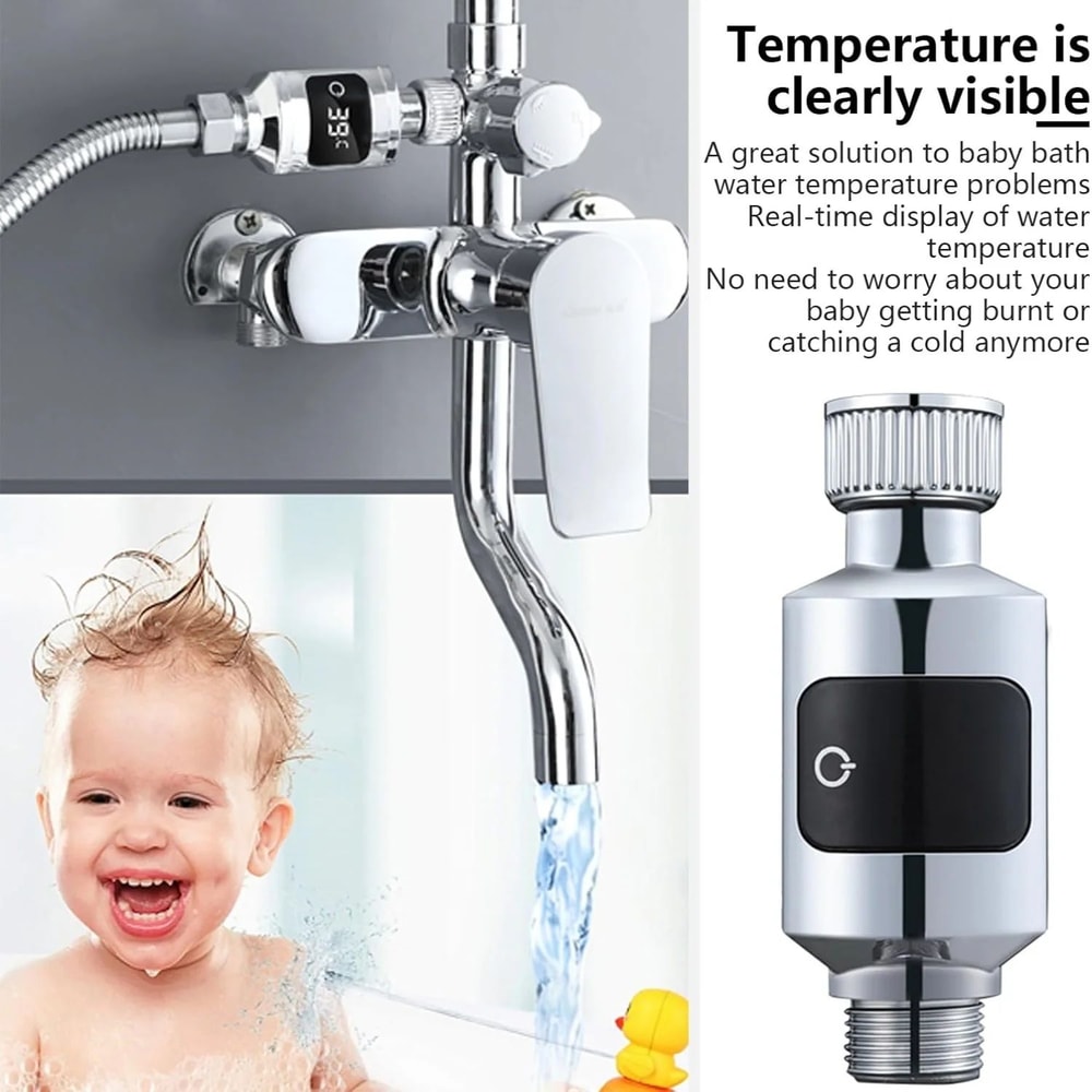 HydroPowered Digital Shower Thermometer With LED Temperature Display 4