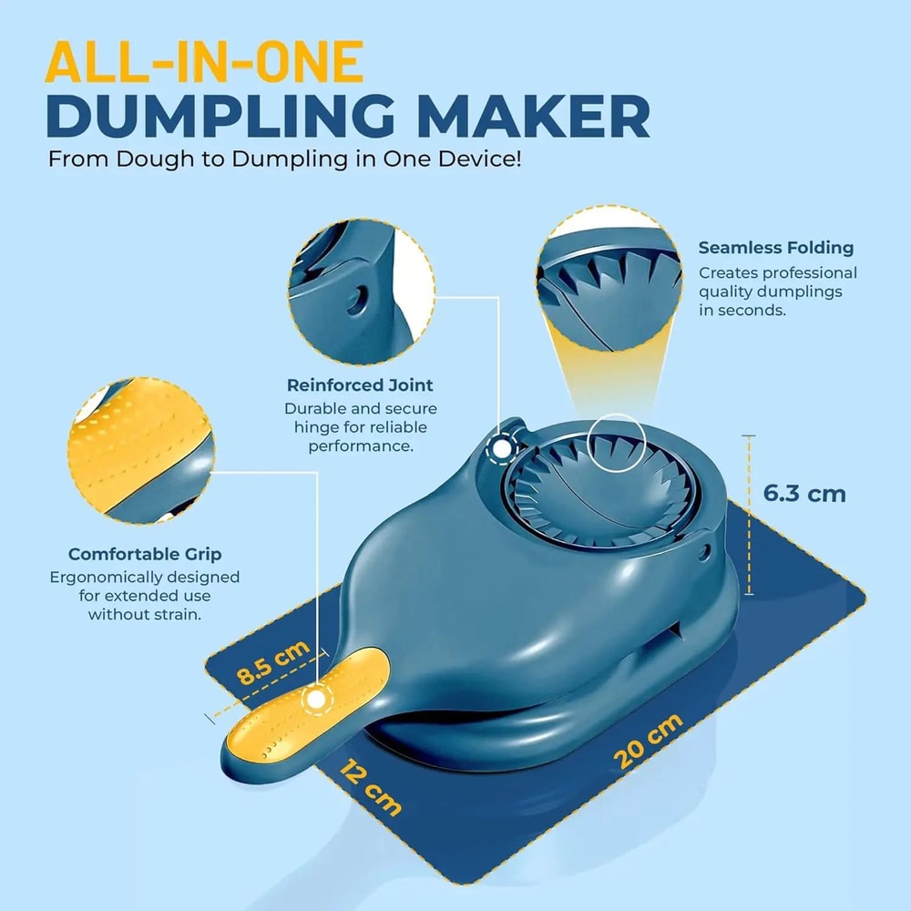 2in1 Dumpling Maker Press Dumpling Wrapper Maker Tool FoodGrade Plastic Fast FoldandSeal Mold 3