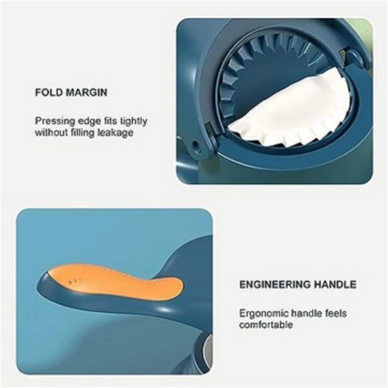 2in1 Dumpling Maker Press Dumpling Wrapper Maker Tool FoodGrade Plastic Fast FoldandSeal Mold 4