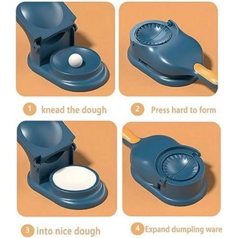 2in1 Dumpling Maker Press Dumpling Wrapper Maker Tool FoodGrade Plastic Fast FoldandSeal Mold 5