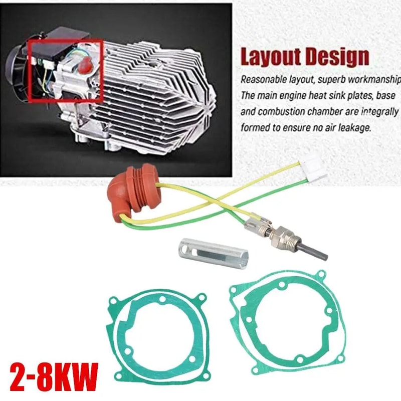 12V Diesel Heater Glow Plug Gasket Repair Kit 7Piece For 28KW Chinese Parking Heaters 4