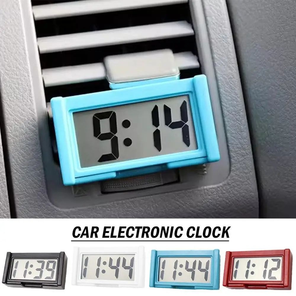 HighPrecision Mini Car Dashboard Digital Clock StickOn Portable LCD 0