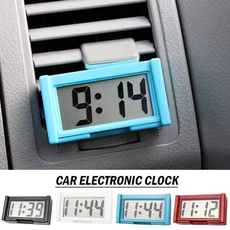 HighPrecision Mini Car Dashboard Digital Clock StickOn Portable LCD 0