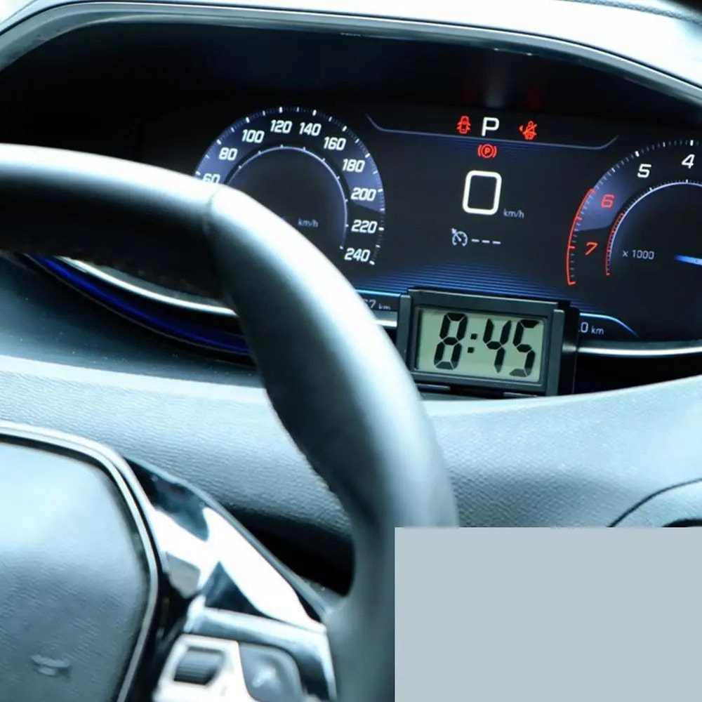 HighPrecision Mini Car Dashboard Digital Clock StickOn Portable LCD 2