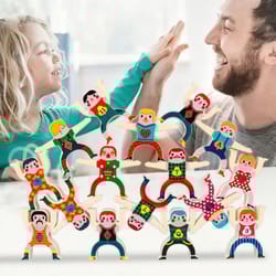 montessori wooden balance toy stacking board - toddler balance game & early learning puzzle