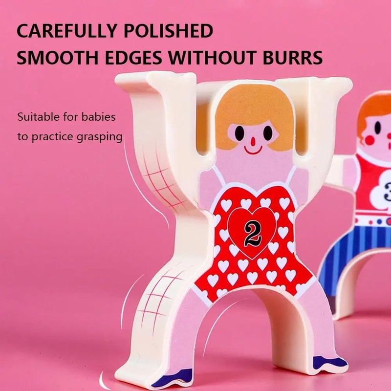 Montessori Wooden Balance Toy Stacking Board Toddler Balance Game Early Learning Puzzle 1