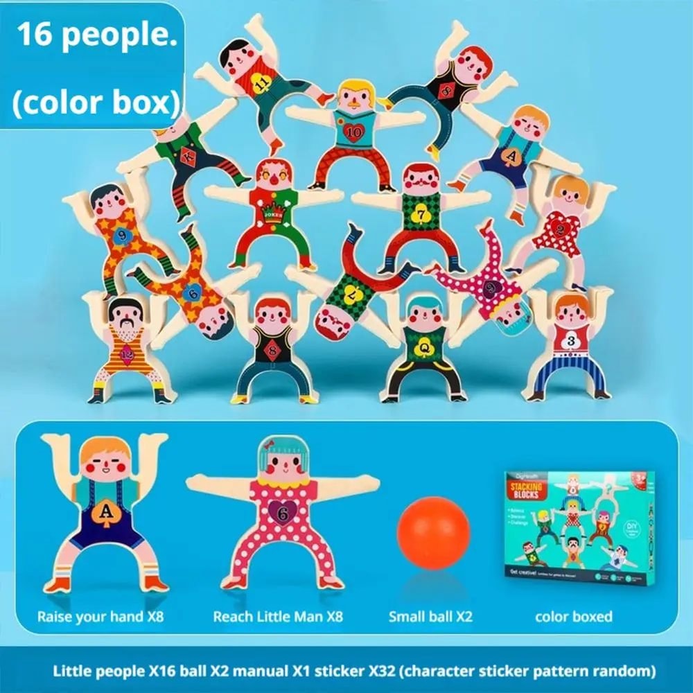 Montessori Wooden Balance Toy Stacking Board Toddler Balance Game Early Learning Puzzle 4